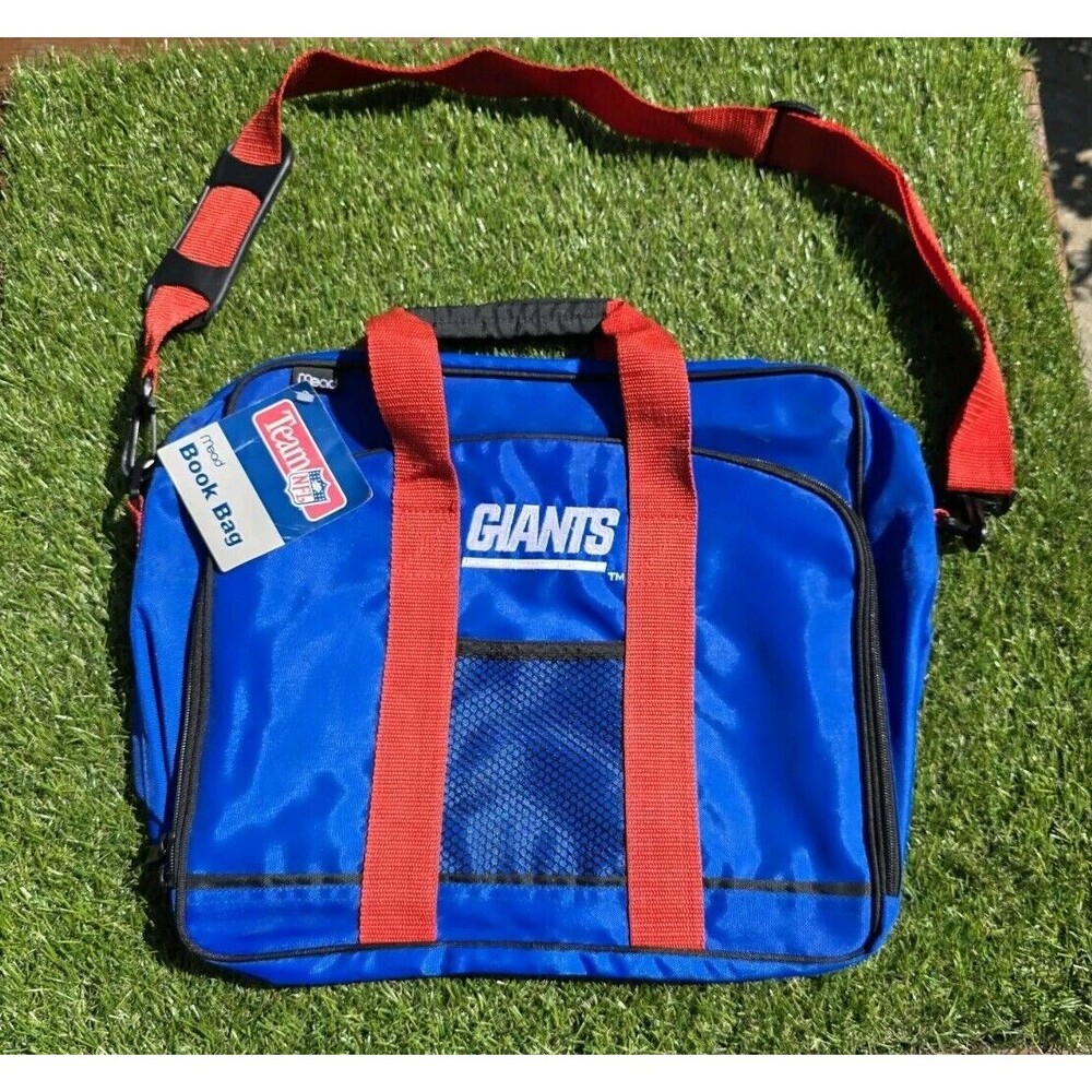 Vtg 1990s Mead NFL New York Giants Messenger Carry-on Gym Laptop Book Bag NWT
